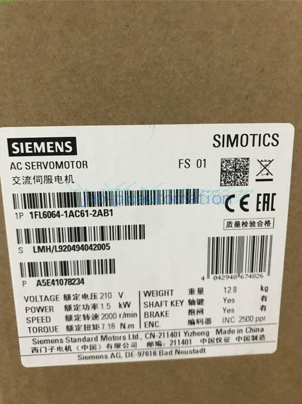 ONE NEW in Box Siemens 1FL6064-1AC61-2AB1