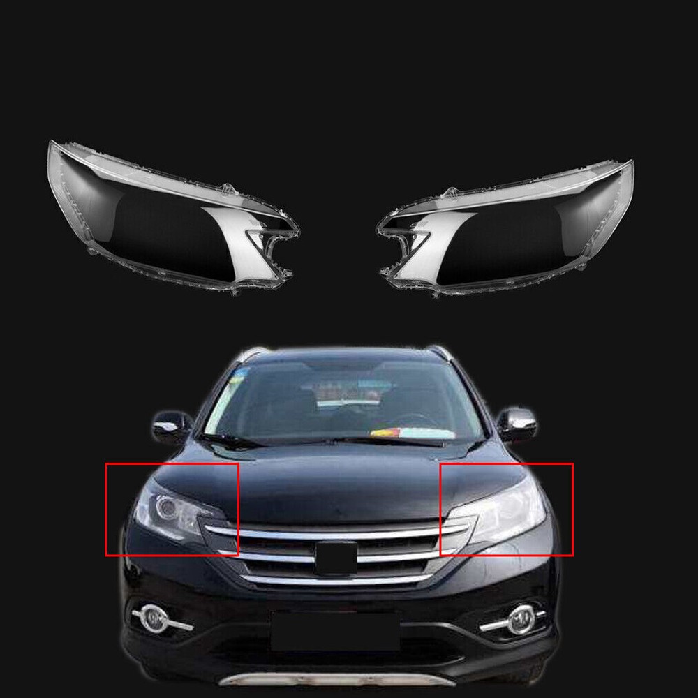 For Honda CRV 12-14 13 Transparent Car Front Headlight Cover Headlamp Lens Pair