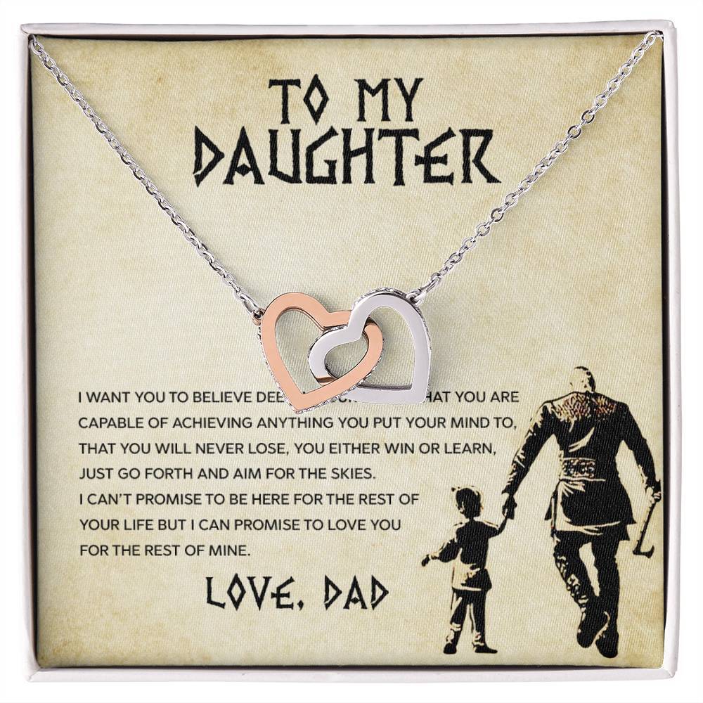 Daughter Aim For The Skys Interlocking Hearts Necklace