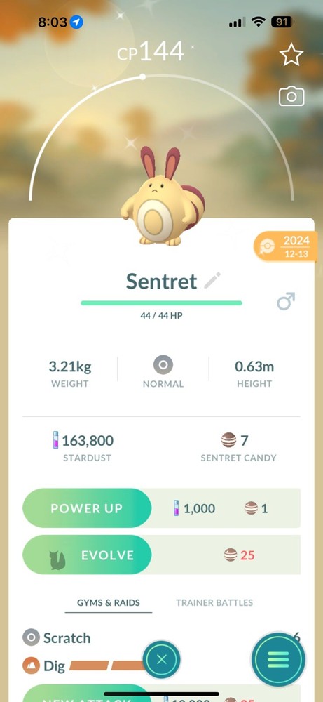 Pokemon GO - Shiny Sentret | Registered or 30 Days Friendship Bonus !!