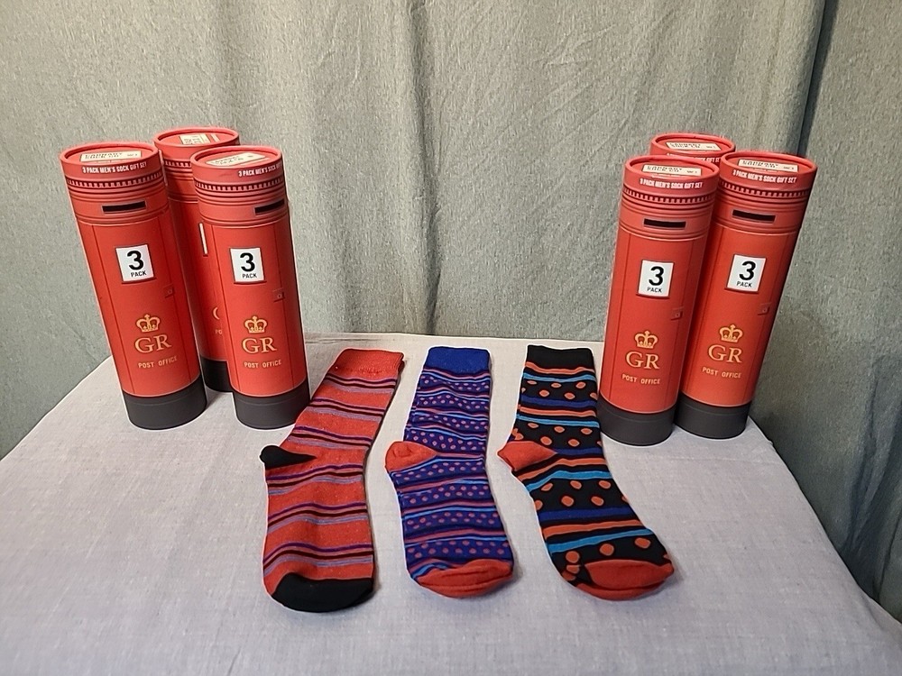 NIB Carnaby Sock Co London England 3Pk Men sz 8-12 GR Post Office Tube Socks