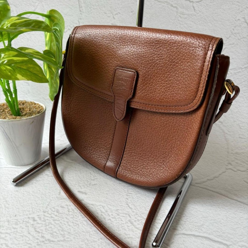 Burberry Shoulder Bag Nova Check Leather Brown Authentic F1105158