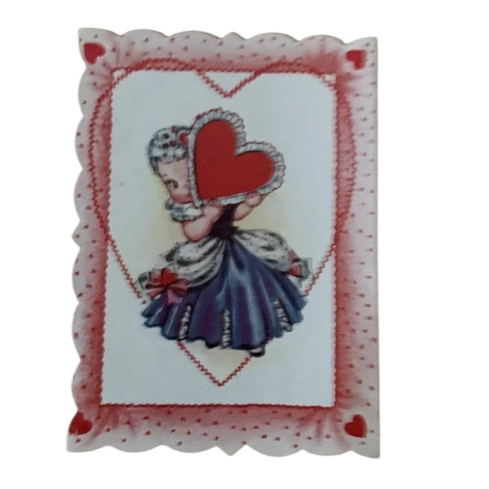 Vintage Victorian Valentine’s Day Card with Die-Cut Embossed Design