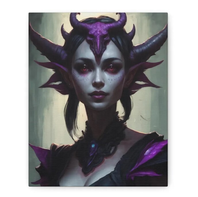 Demonic Sorceress Fantasy Wall Art for Gothic Home Decor