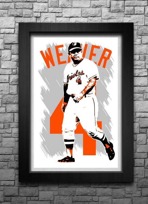 EARL WEAVER art print/poster BALTIMORE ORIOLES FREE S&H! JERSEY