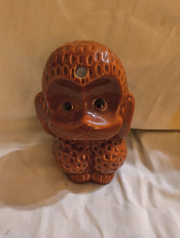 MCM Hear No Evil Monkey Tiki Mug Vintage Ceramic