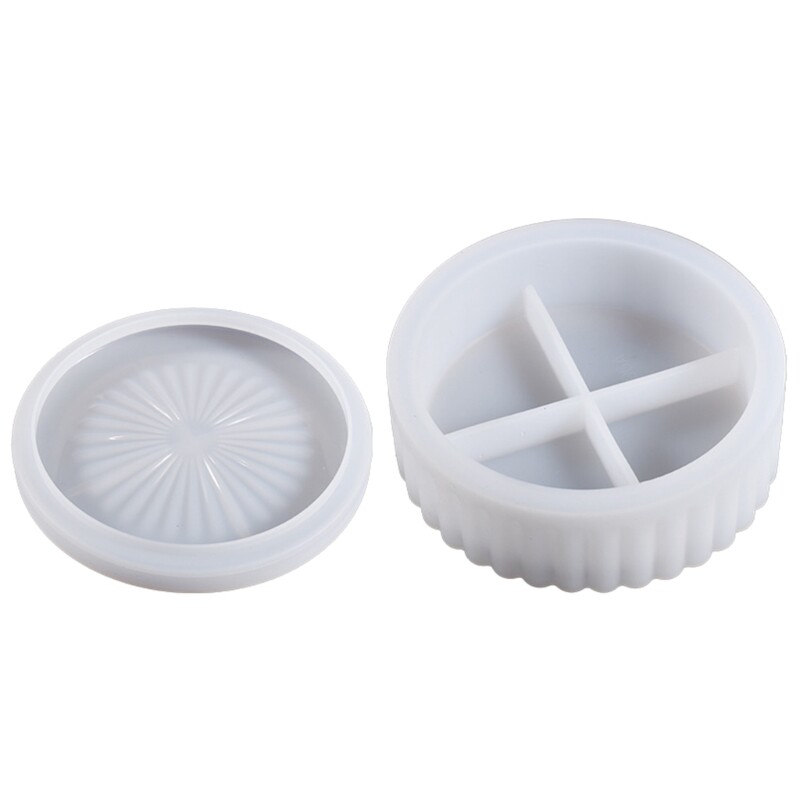 DIY Crystal Epoxy Resin Moulds Silicone Material Storage Box Moulds Round Shaped