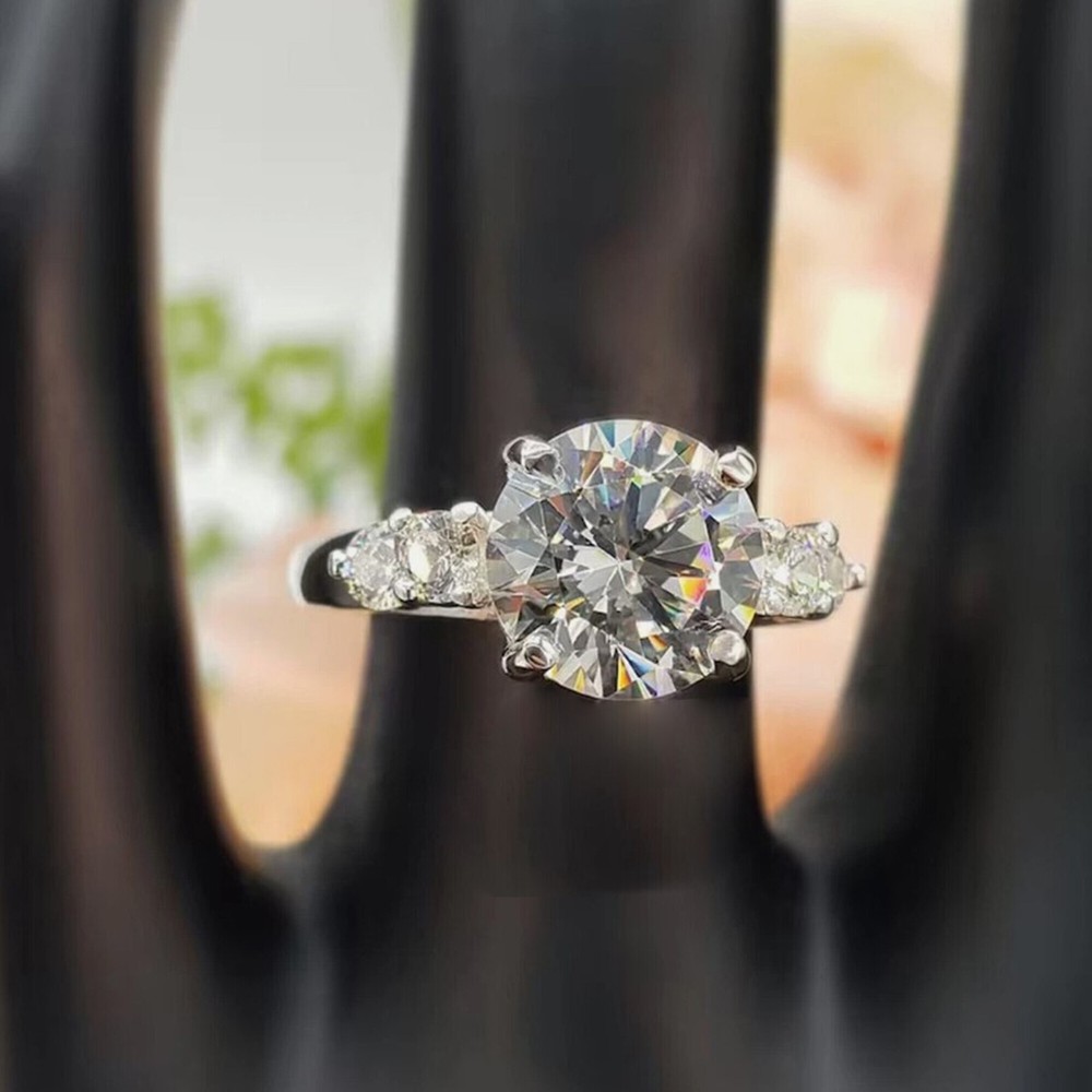 3.18 Ct. Off White Diamond Ring 925 Silver Gift for Women Christmas Sale-image