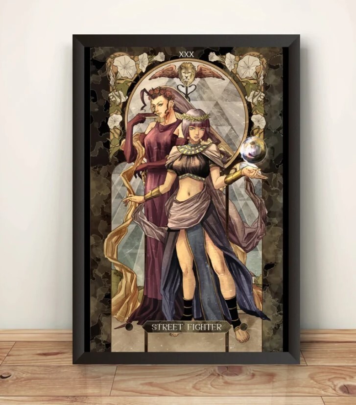 Menat Rose Street Fighter Tarot Card Art Print Premium Poster