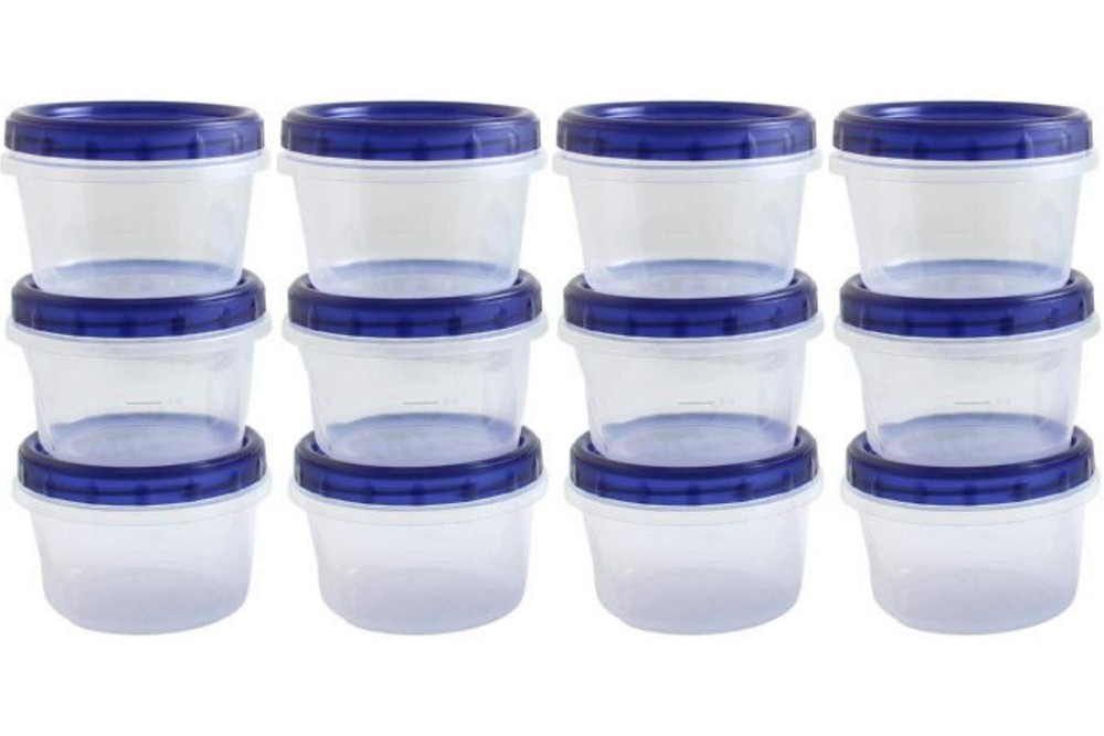 16oz Twist Top Stackable Deli Containers with Screw Seal Lid Reusable Plastic Food Storage
