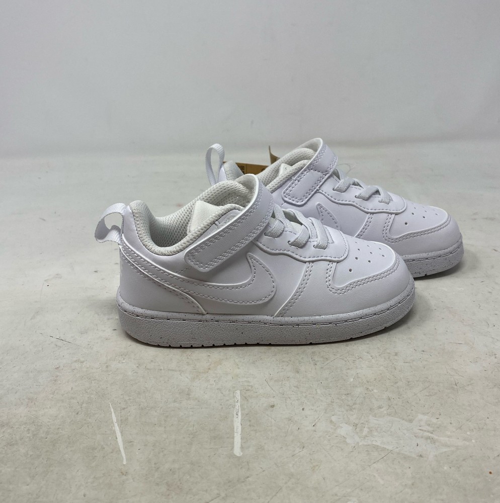 Nike Court Borough Low Recraft (TD) Toddler Shoes Triple White Size 8C DV5458-10