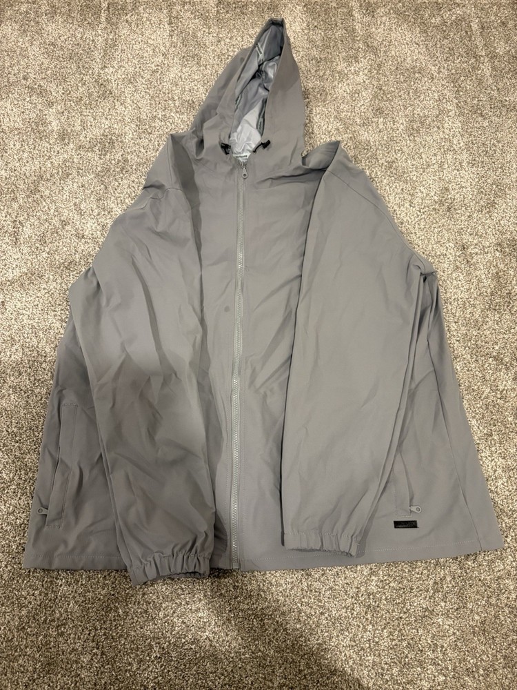 Voyager Windbreaker Jacket Mens 2XL Gray Full Zip Hooded Pockets
