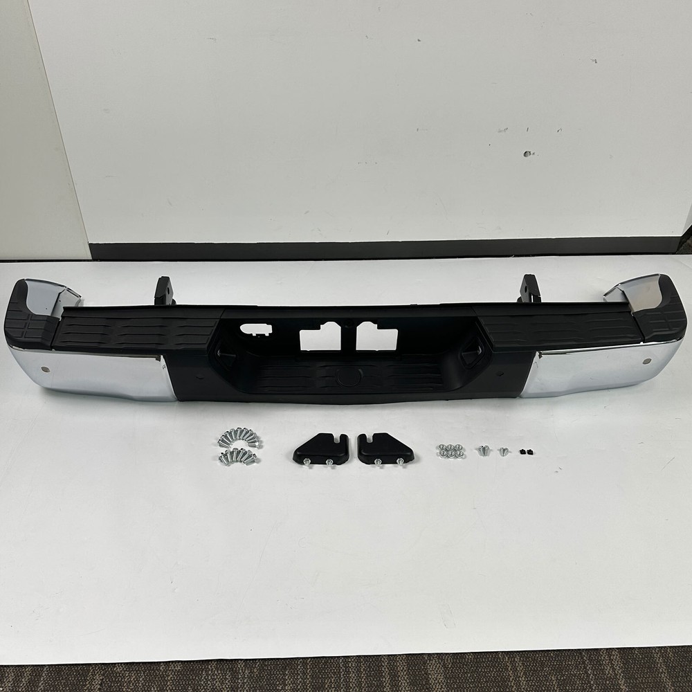 Chrome Rear Step Bumper Assembly for 2014-2021 Toyota Tundra w/ Park Assist TX1