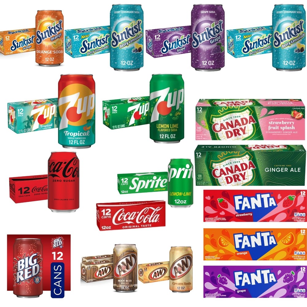 All Soda Drink Flavors | Choose Your Flavor | 12 Pack | 12 Fl Oz Cans Soft Drink