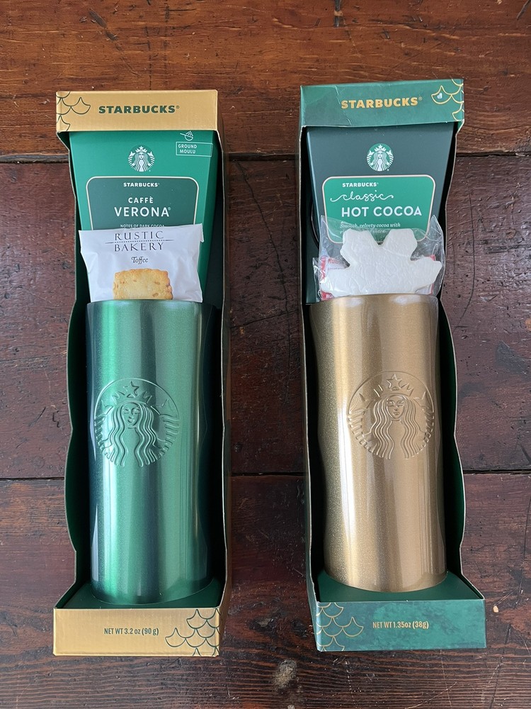 Starbucks Holiday Limited Edition 2-Pack Stainless Steel Hot Cocoa Tumblers Gift Set
