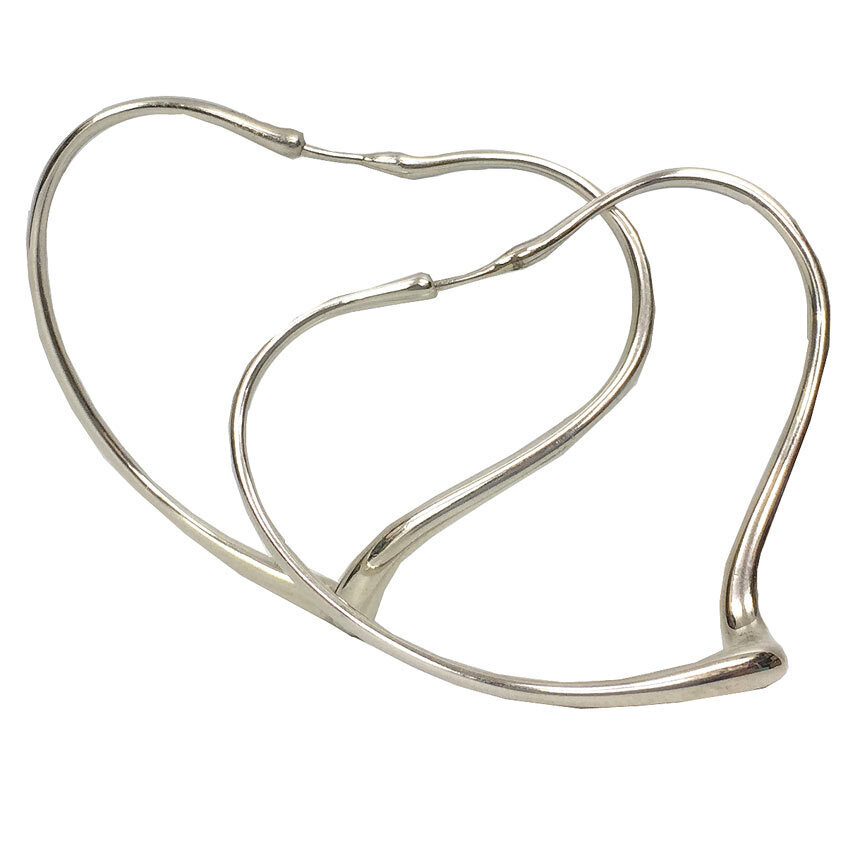 TIFFANY CO. Tiffany Open Heart Hoop Earrings Silver aq9254
