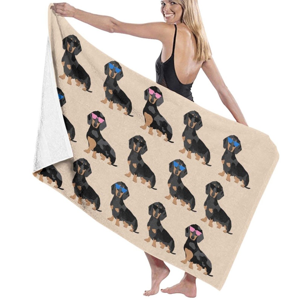 Dachshund Super Absorbent Microfiber Large Beach Towel Lightweight Oversized  
