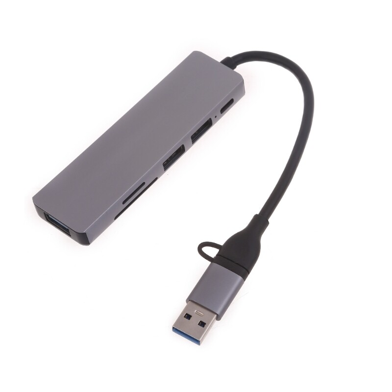USB C to USB Hub Type C/USB to USB Multiport Adapter Aluminum Card Reader Type C