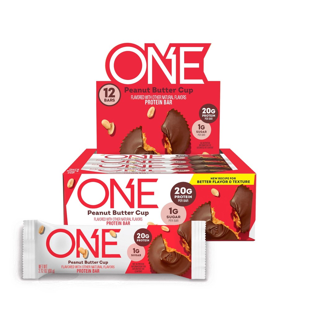 Protein Bars, Peanut Butter Cup, Gluten Free with 20g Protein and 1g Sugar, P...