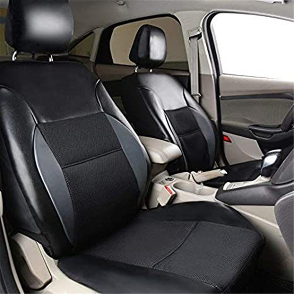 Full Set Car Seat Covers Cushion PU Leather Car Seat Cover Protector Fit 5-Seats