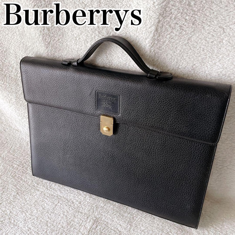 Burberry Nova Check Hardware Business Bag Leather Black