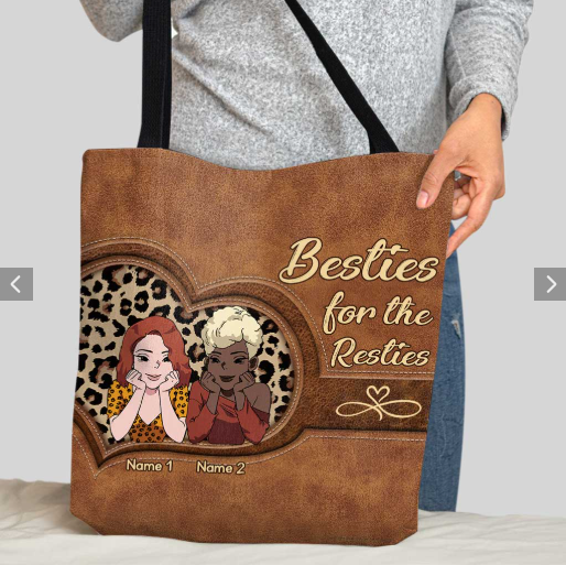 Personalized Besties Tote Bag, Besties For The Resties Handbag