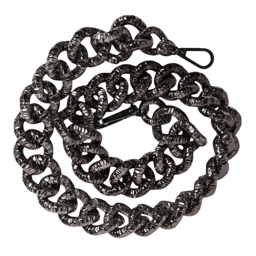 DOLCE & GABBANA Shoulder Strap Black Chain Logo Engraved Bag Accessory 800usd