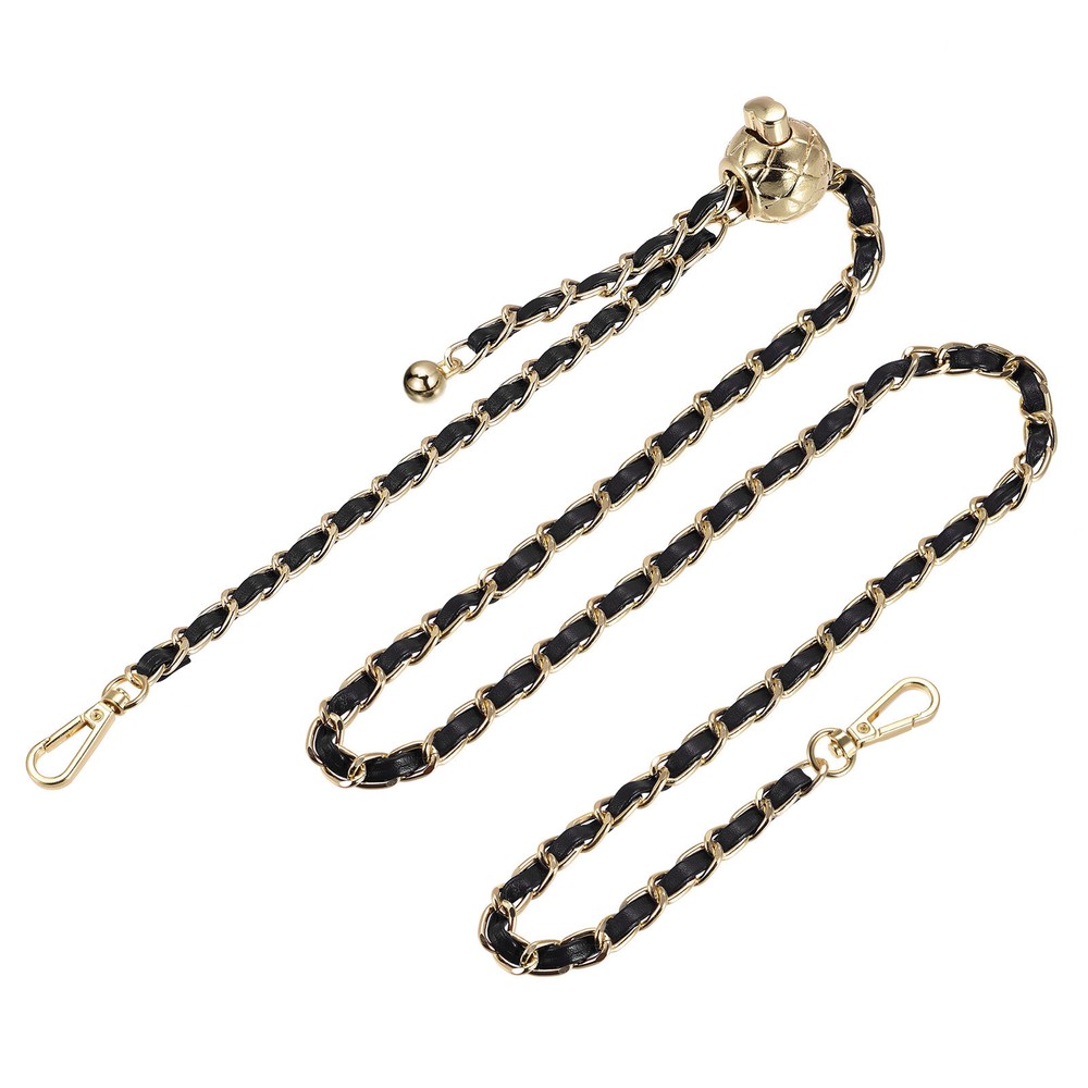 Purse Chain Strap, 47 Inch Iron Adjustable Chains Replacement Black/Gold Tone
