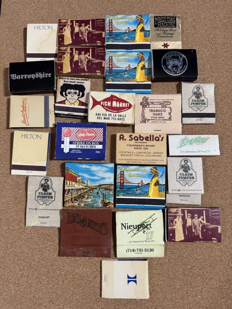 Vintage Matches Match Box Collectible Lot w/ Matches Inside