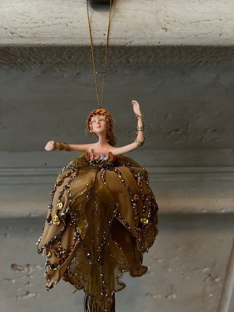 Gold or Red 8-Inch Hanging Christmas Angel Fairy Ornament