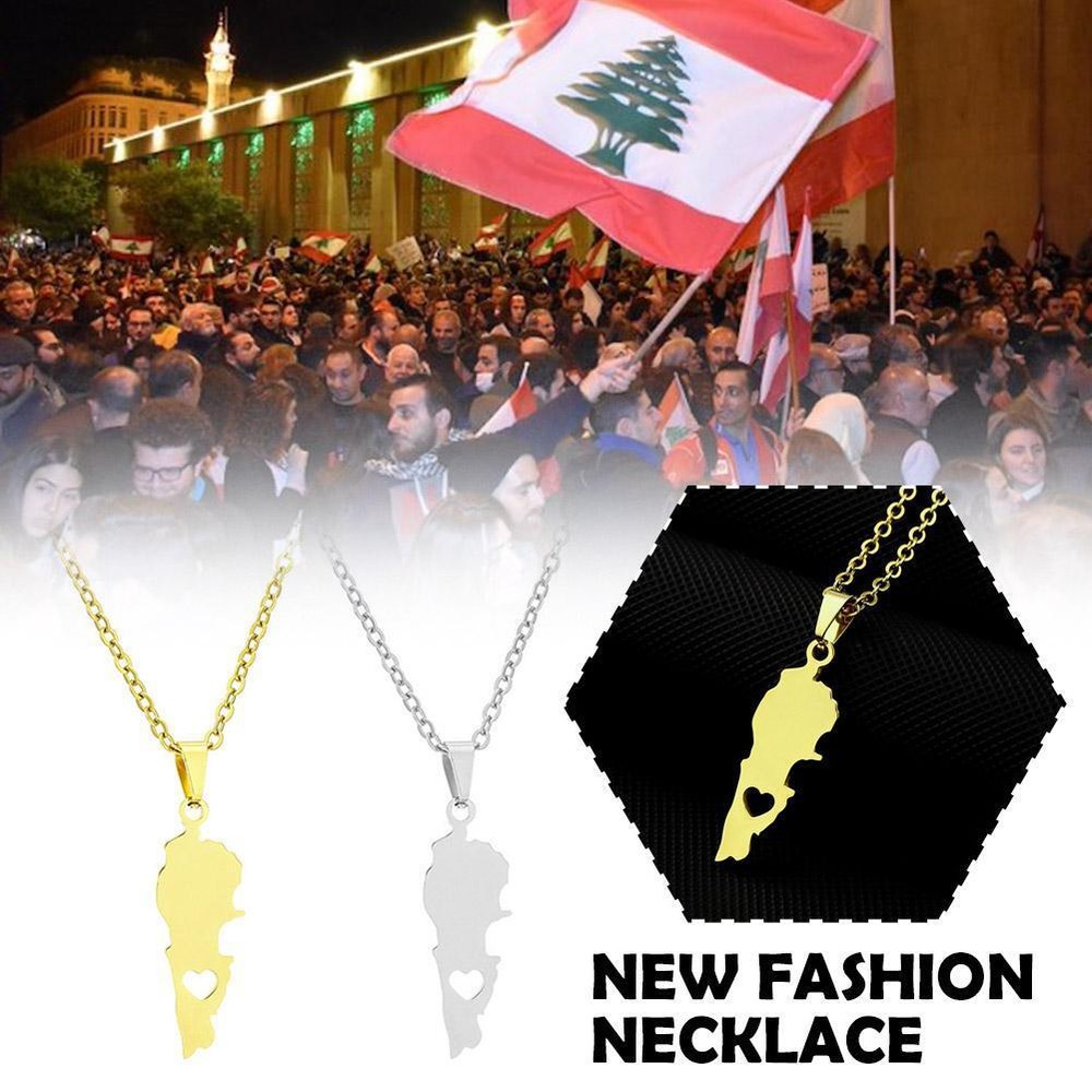 Vintage Pendant Necklace Lebanon Men & Women Stainless Accessories Steel I1M8