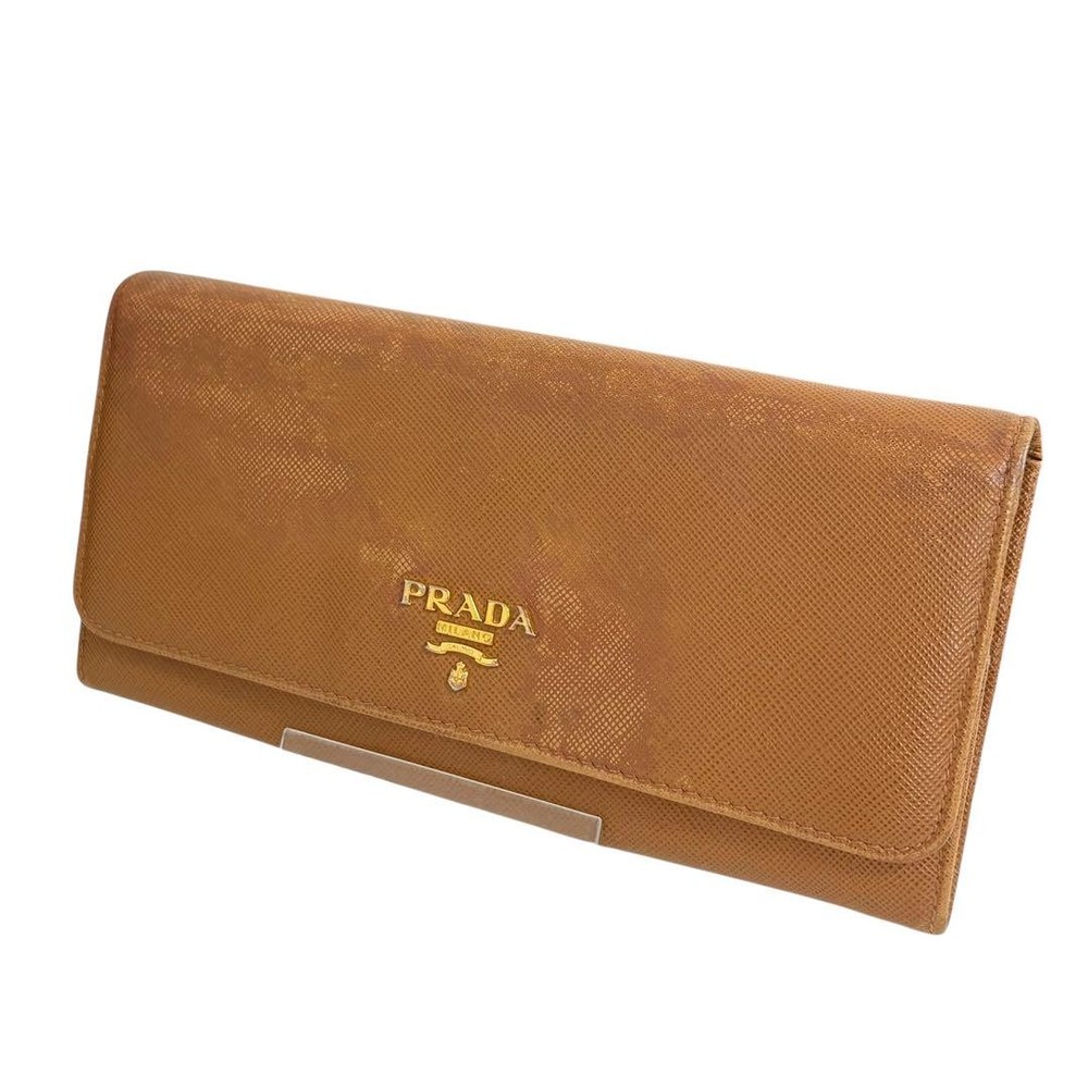Prada Brown Multicolor Saffiano Leather Bifold Wallet Pre-Owned