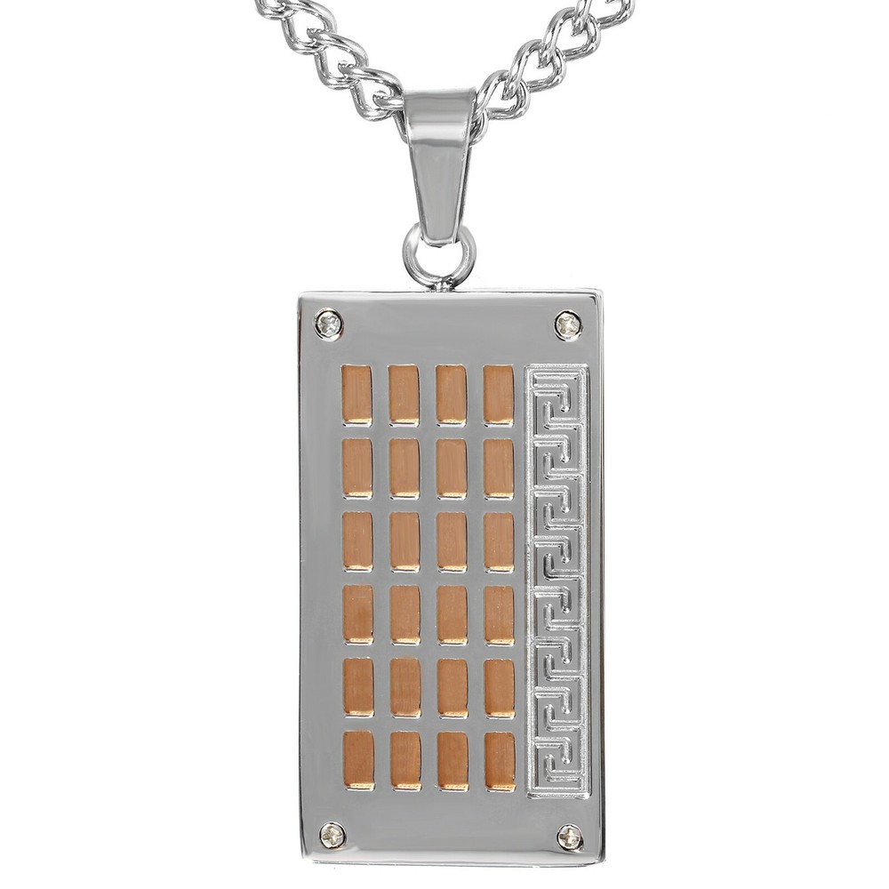 Signature Gold Series III Stainless Steel Luxury Greek Key Pendant SSTP2169