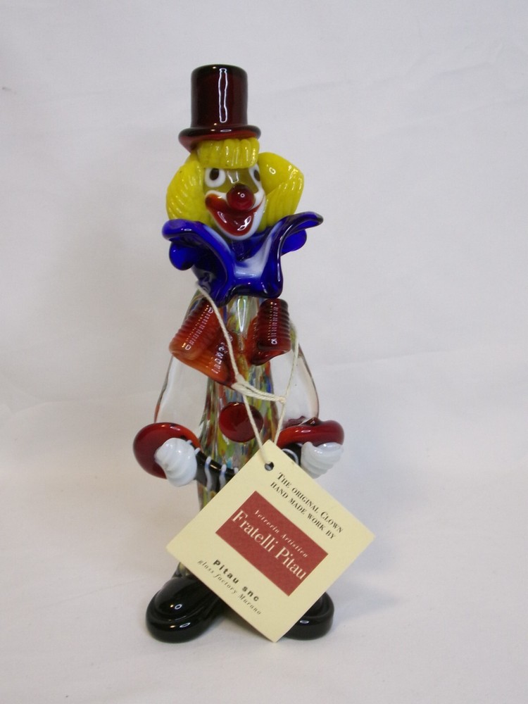 Murano Art Glass The Original Clown Handmade work by Fratelli Pitau  8.5