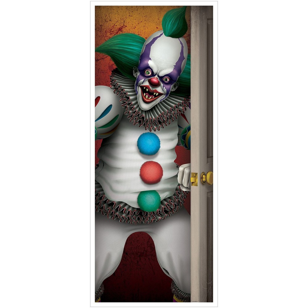 Beistle Halloween Creepy Clown Door Cover Party Decoration