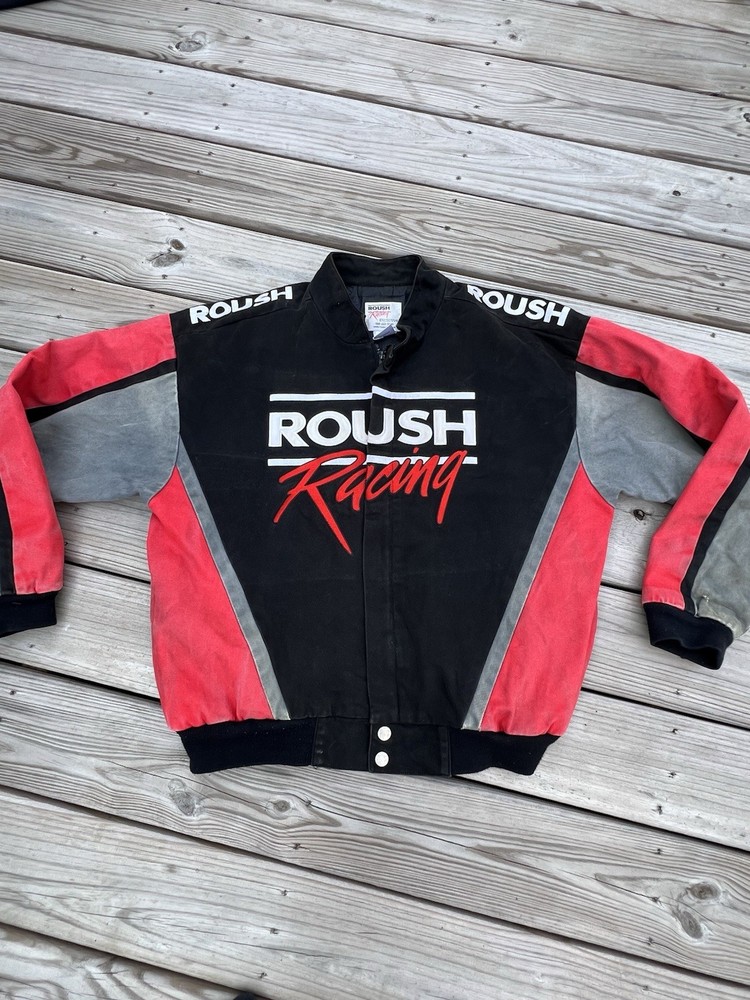 Vintage Roush Racing Nascar Zip-Up Jacket Mens Medium Size