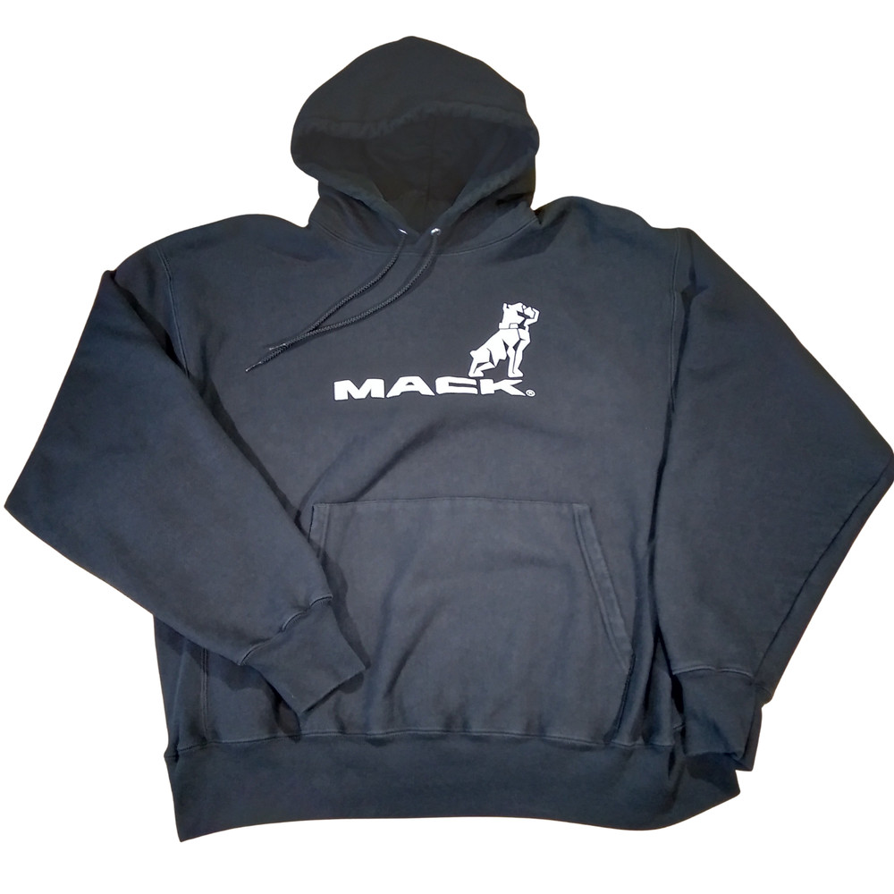 Mack Truck Champion Reverse Weave  Mens XL Hoodie Sweatshirt Black Vintage