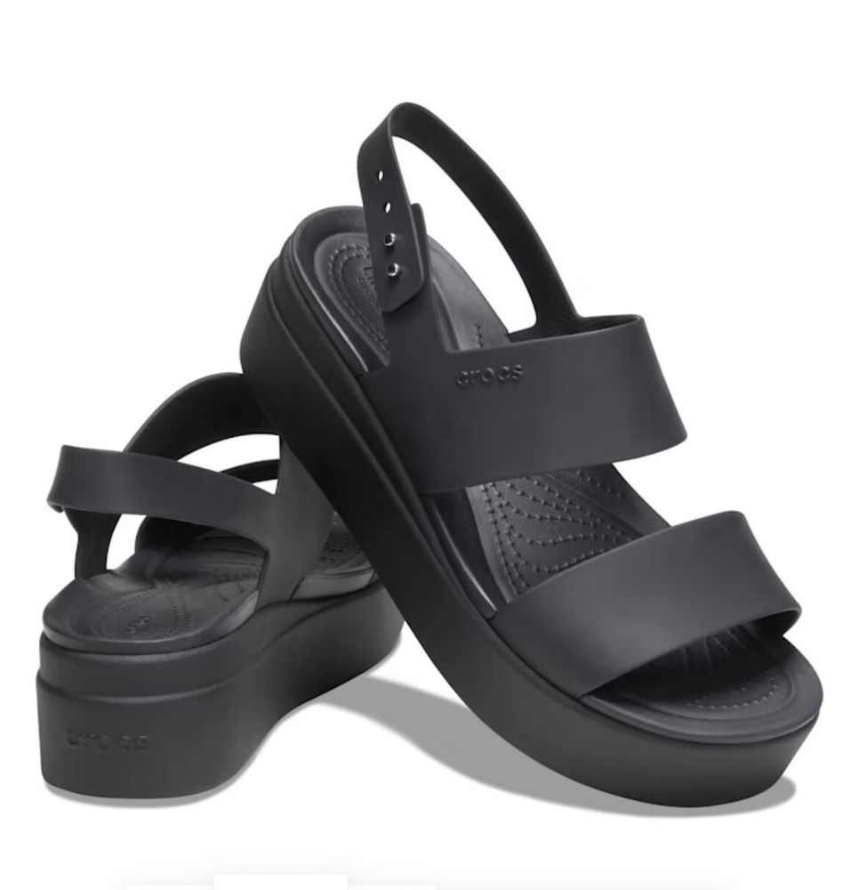 Crocs Women’s Brooklyn Low Wedge Sandals 9 Black