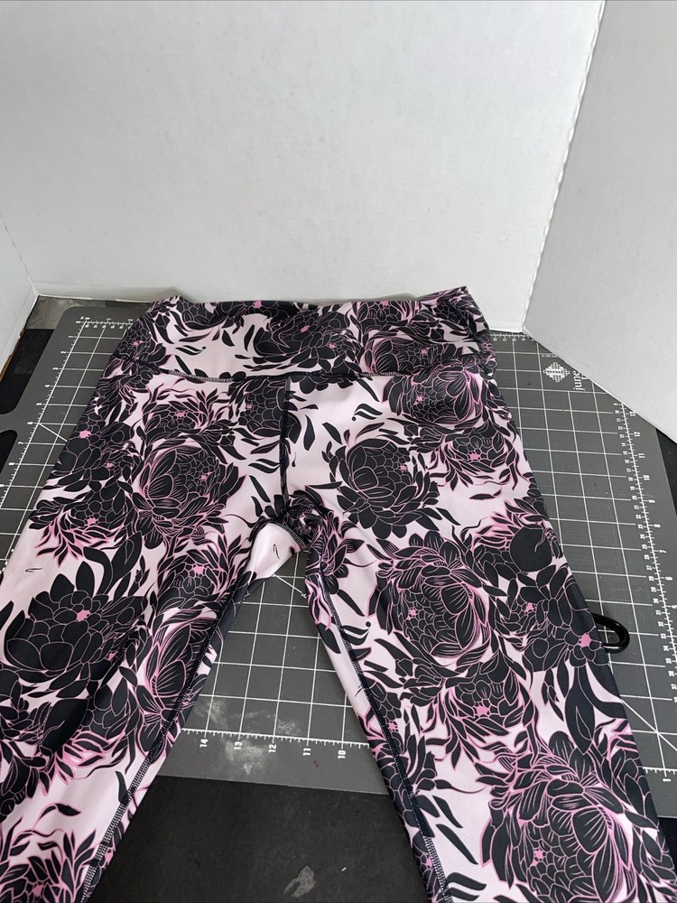- FABLETICS High-Waisted Foldover Powerhold 7/8 Leggings, Pink Floral
