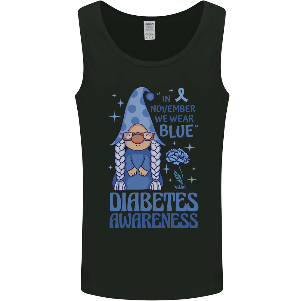 Diabetes Awareness We Wear Blue Gnome Mens Vest Tank Top