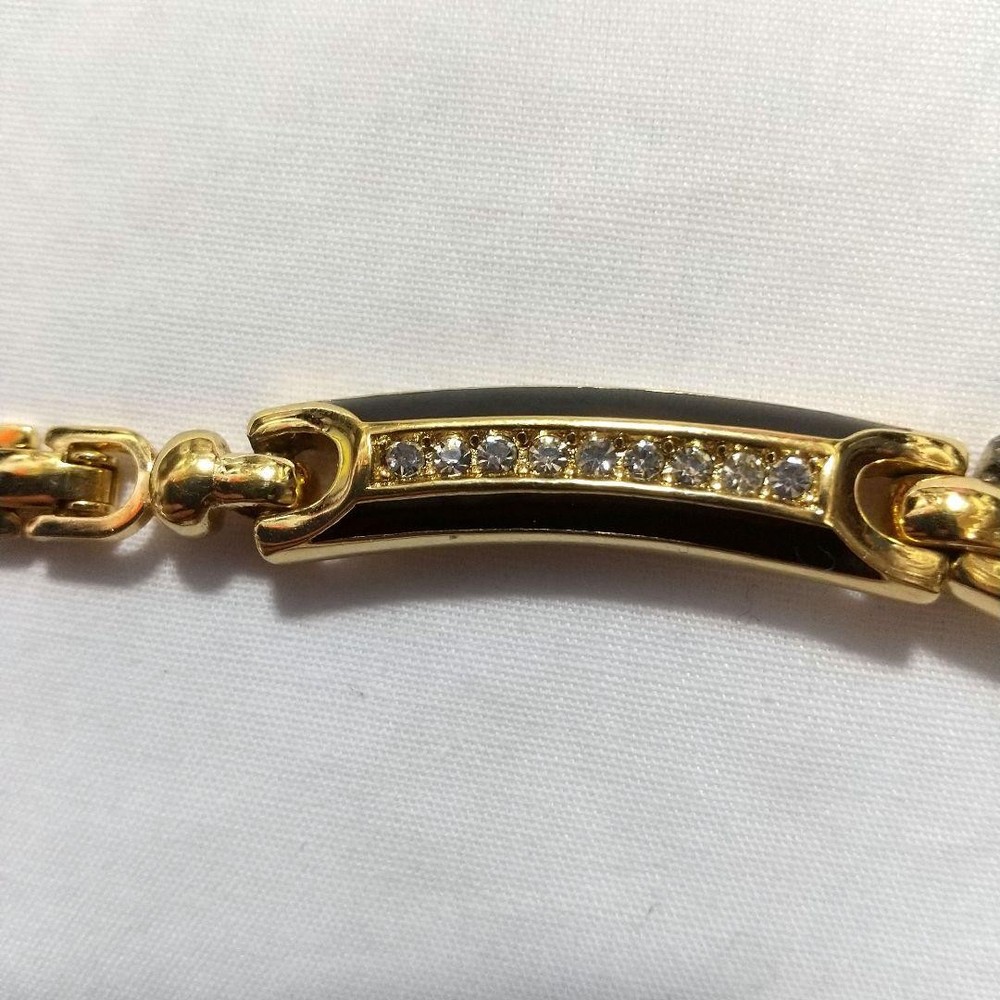 Christian Dior Black Rhinestone Statement Necklace