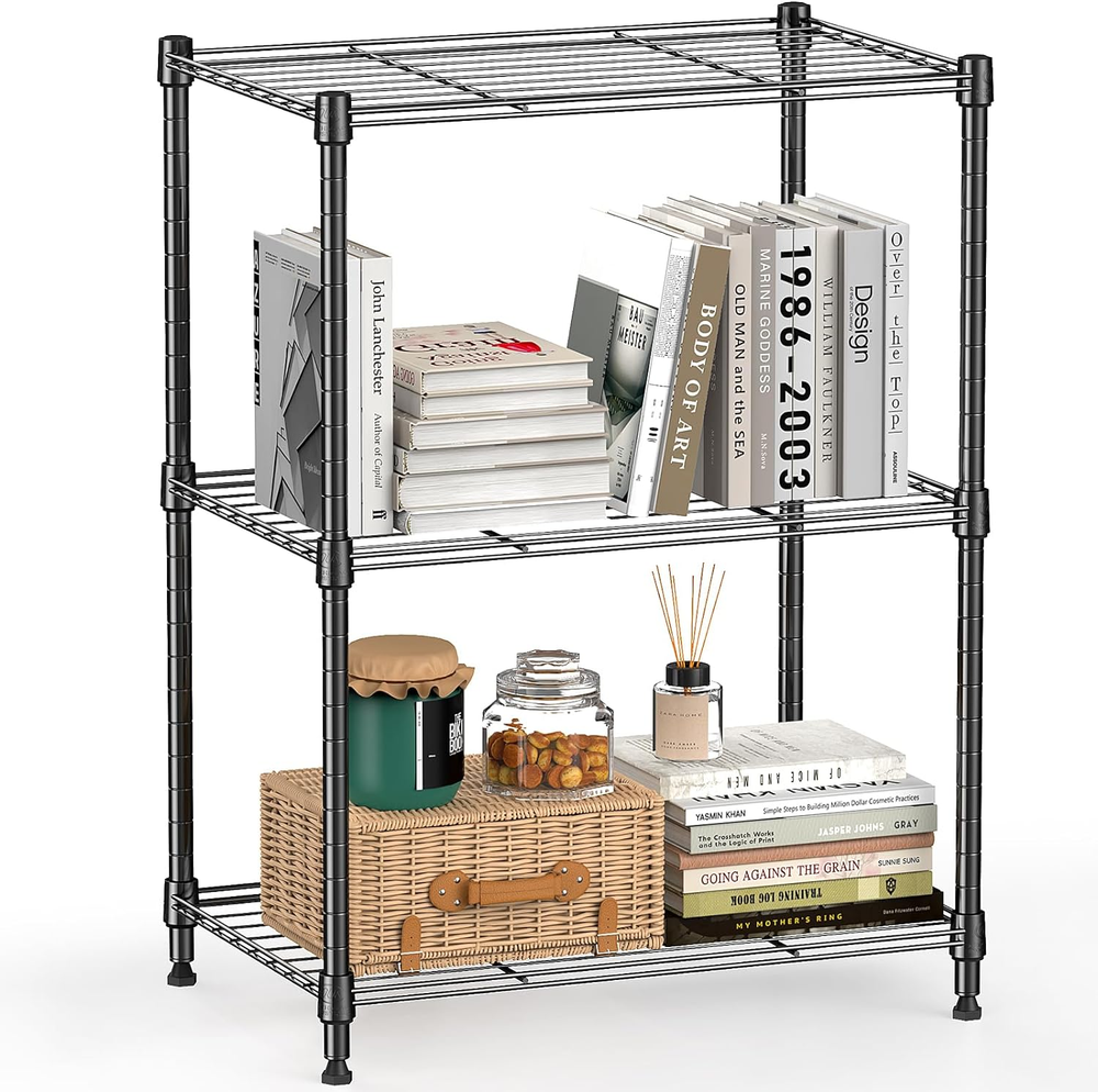 MZG 450 Lbs Steel Storage Shelving 3-Tier Utility Shelving Unit Steel Organizer