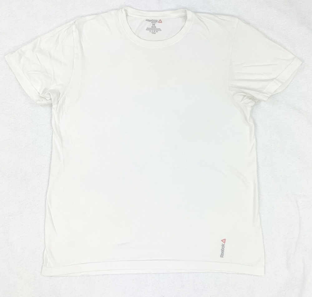 Reebok Shirt Adult Medium Lightweight Athletic Running Spell out Logo Gym Mens