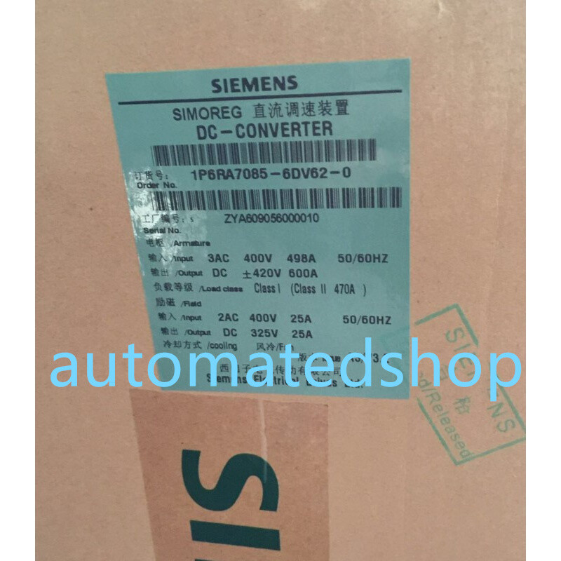Siemens 6RA7085-6DV62-0 Rectifier with Microprocessor Via DHL or FedEx