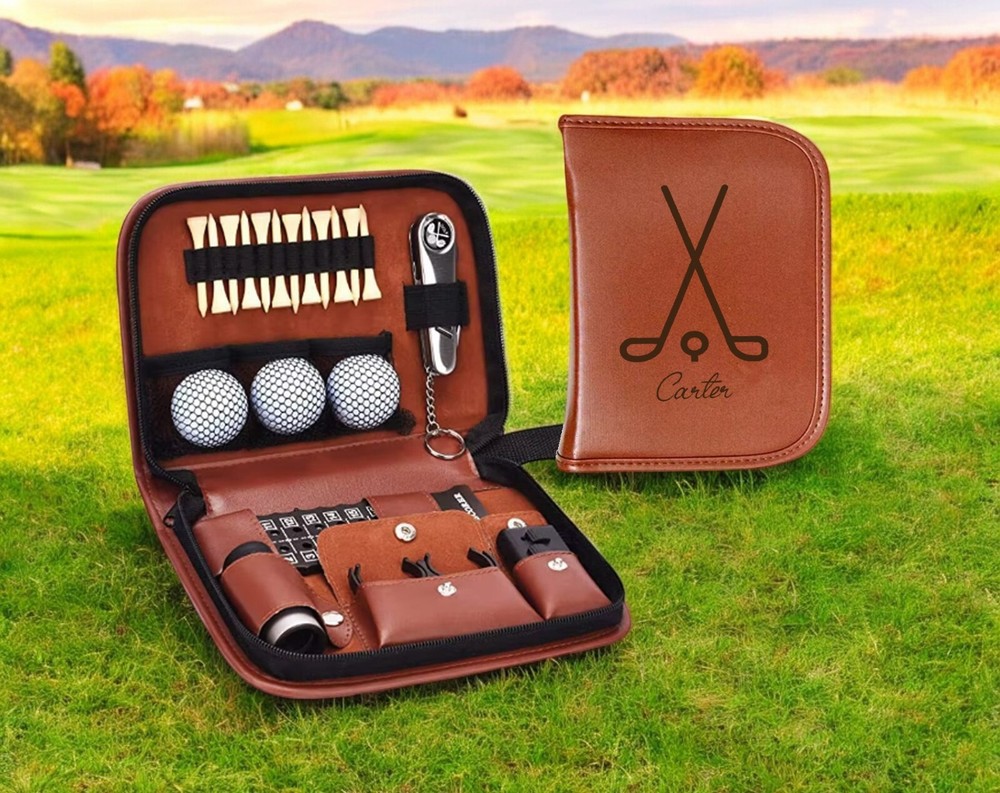 Personalized Leather Golf Tool Kit Set for Men and Women - Gift for Golfers-B4