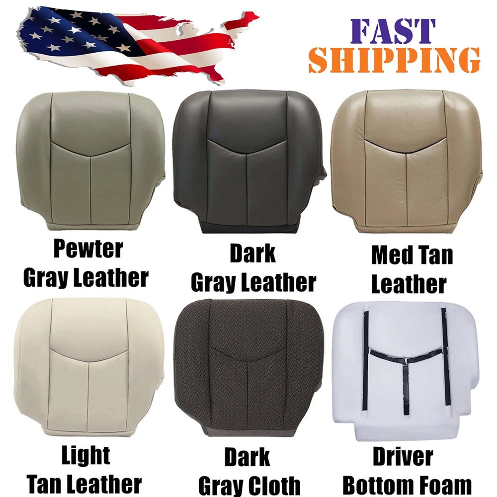 For 2003-06 Chevy Silverado GMC Sierra Driver Passenger Bottom Seat Cover /Foam