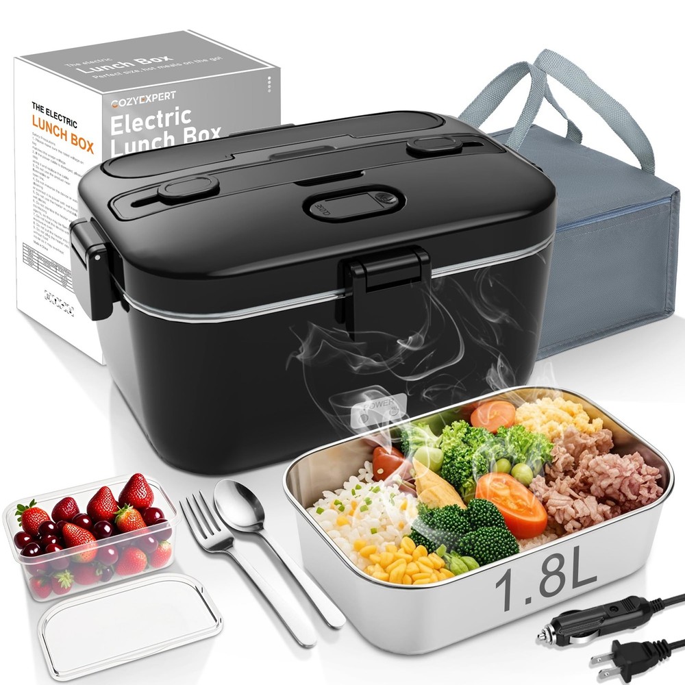 Portable 100W Electric Lunch Box 1.8L Heated Food Warmer for Adults  