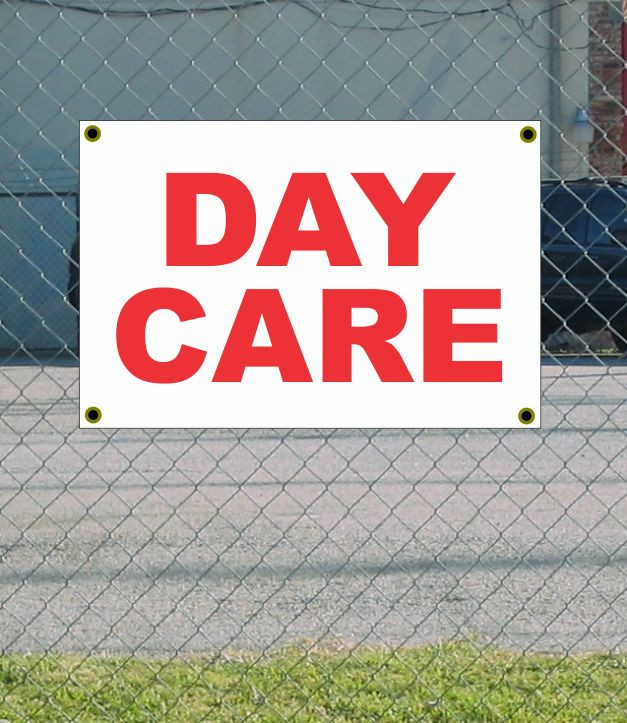 2x3 Red & White Day Care Banner Sign New Discount Size Price Free Shipping-image