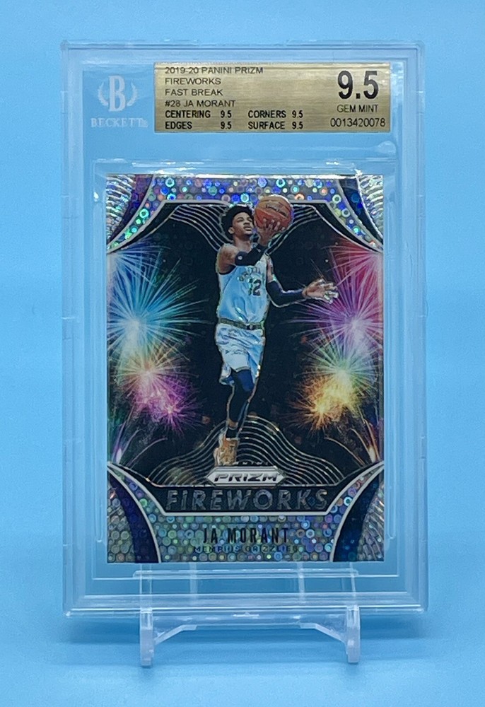 2019 Ja Morant Prizm Fireworks Fast Break BGS 9.5 Gem Mint RC Pop 53 #28