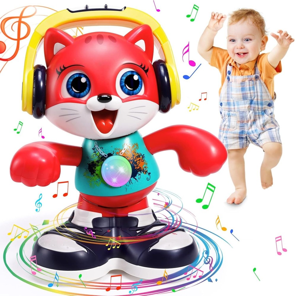 Baby Toys 12-18 Months Dancing Cat Toys for 1 Year Old Boys Girls with Music & R